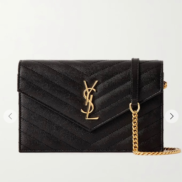 Yves Saint Laurent Handbags - Saint Laurent Monogramme quilted textured-leather shoulder bag YSL black handbag